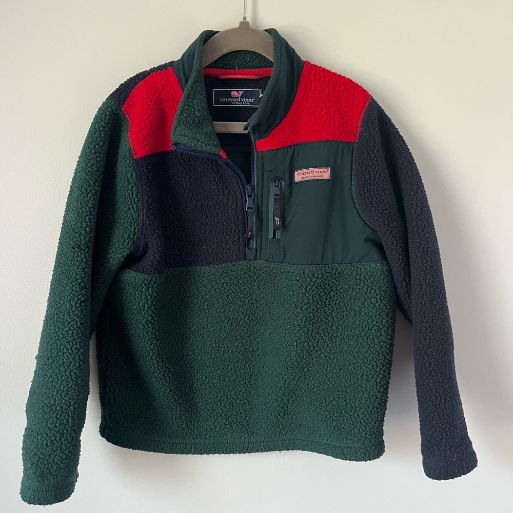 Kids Fleece Jacket - Green, Red, and Black
